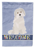 Maltese #2 Welcome House Flag 28x40 Porch Sleeve Pole Decorative Outside Yard Banner Artwork Wall Hanging, Polyester