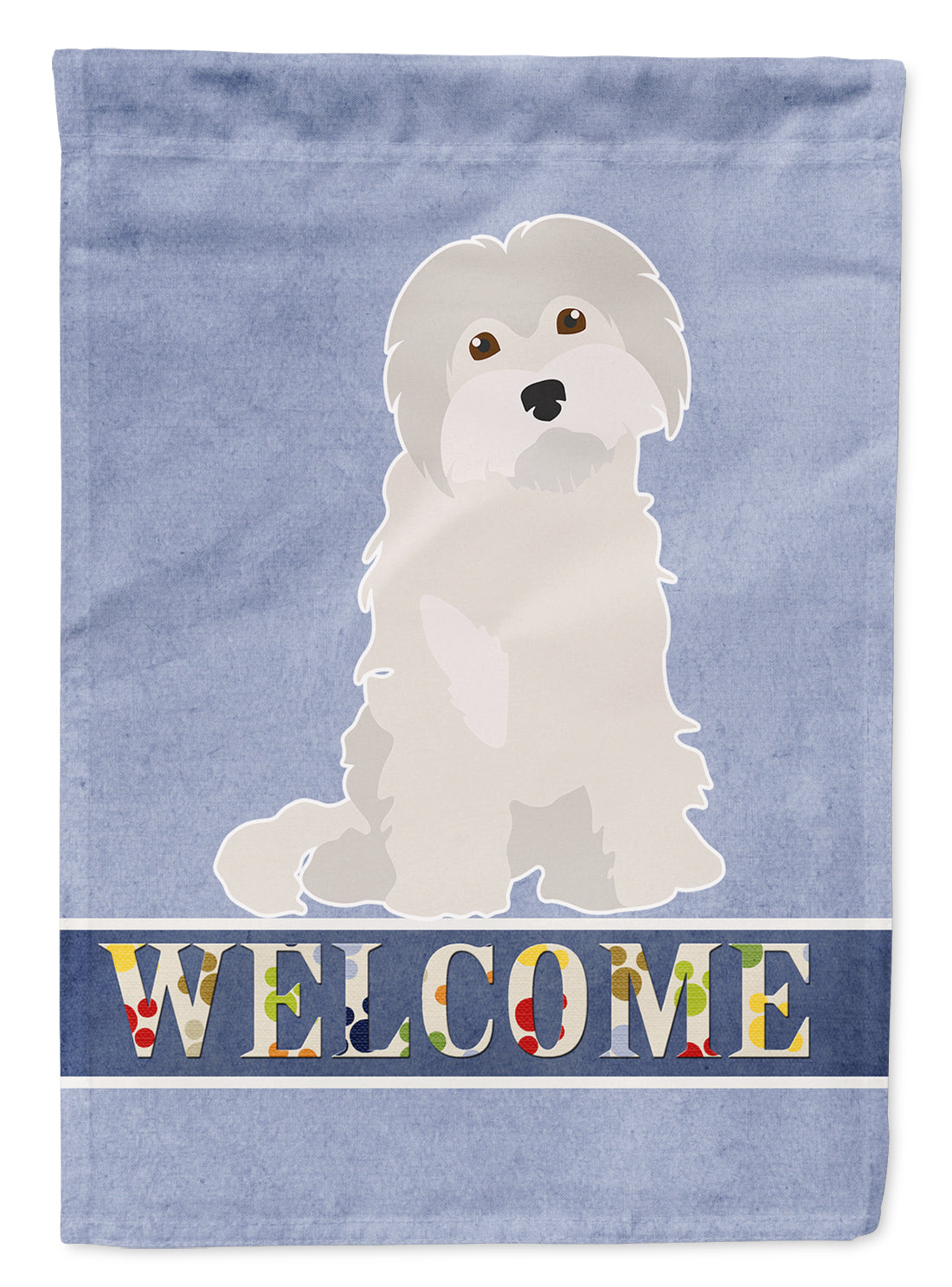 Maltese #2 Welcome House Flag 28x40 Porch Sleeve Pole Decorative Outside Yard Banner Artwork Wall Hanging, Polyester