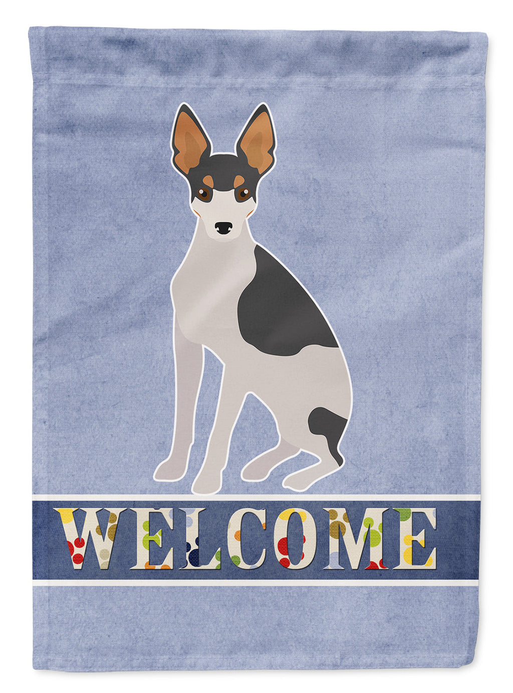 Miniature Fox Terrier #2 Welcome House Flag 28x40 Porch Sleeve Pole Decorative Outside Yard Banner Artwork Wall Hanging, Polyester