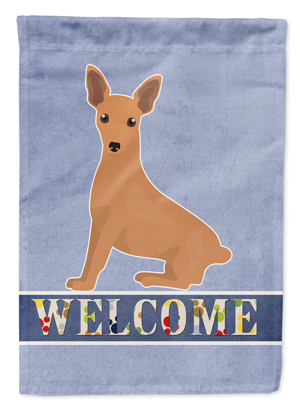 Miniature Pinscher Welcome House Flag 28x40 Porch Sleeve Pole Decorative Outside Yard Banner Artwork Wall Hanging, Polyester