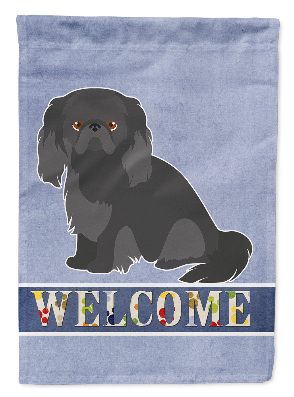 Pekingese Welcome House Flag 28x40 Porch Sleeve Pole Decorative Outside Yard Banner Artwork Wall Hanging, Polyester