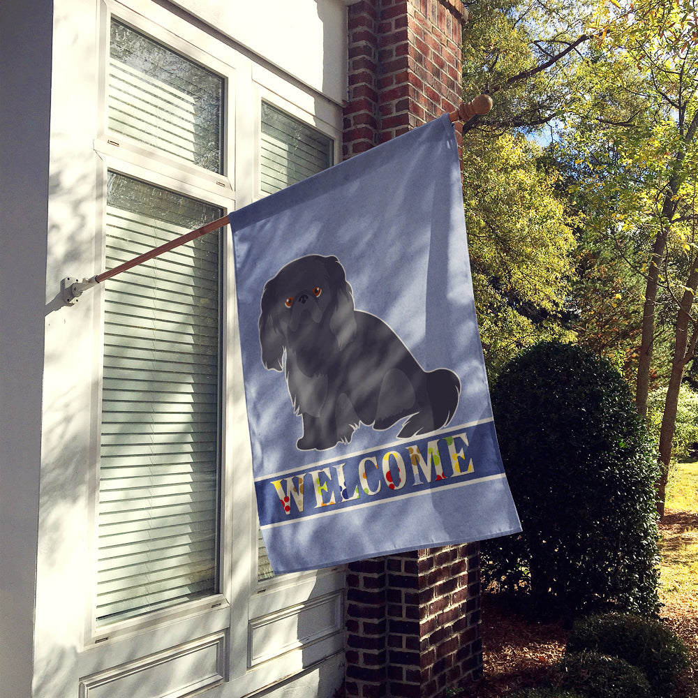 Pekingese Welcome House Flag 28x40 Porch Sleeve Pole Decorative Outside Yard Banner Artwork Wall Hanging, Polyester