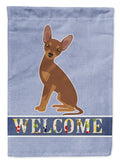 Brown Prague Ratter Welcome House Flag 28x40 Porch Sleeve Pole Decorative Outside Yard Banner Artwork Wall Hanging, Polyester