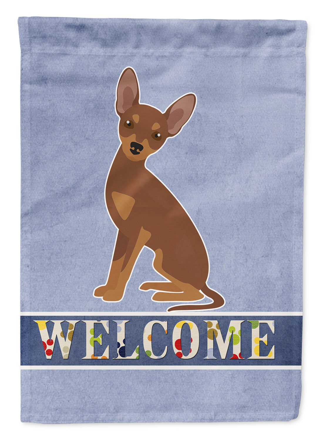 Brown Prague Ratter Welcome House Flag 28x40 Porch Sleeve Pole Decorative Outside Yard Banner Artwork Wall Hanging, Polyester