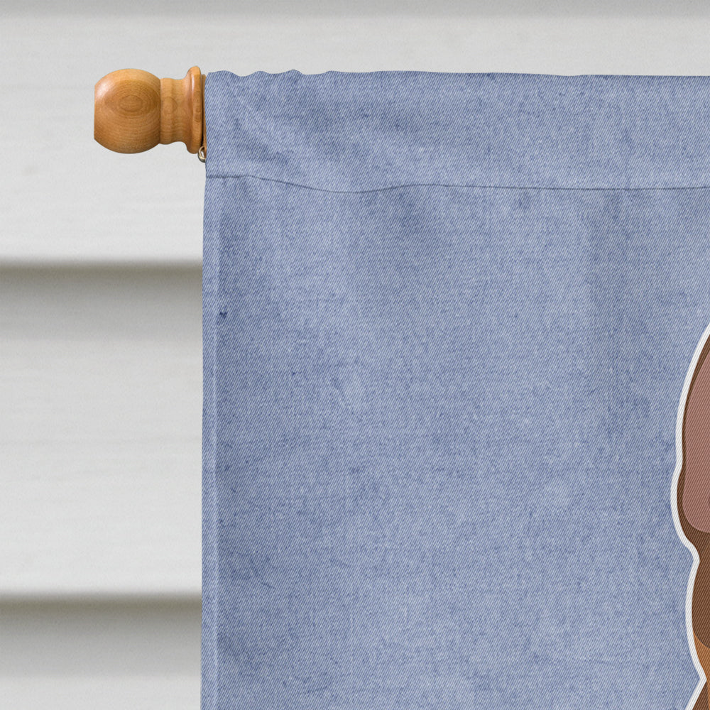 Brown Prague Ratter Welcome House Flag 28x40 Porch Sleeve Pole Decorative Outside Yard Banner Artwork Wall Hanging, Polyester