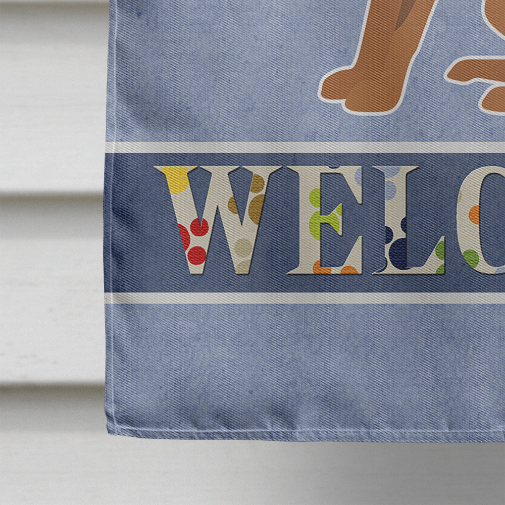 Brown Prague Ratter Welcome House Flag 28x40 Porch Sleeve Pole Decorative Outside Yard Banner Artwork Wall Hanging, Polyester