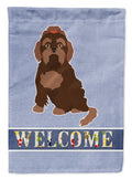 Brown Russian Tsvetnaya Bolonka Lap Dog  Welcome House Flag 28x40 Porch Sleeve Pole Decorative Outside Yard Banner Artwork Wall Hanging, Polyester