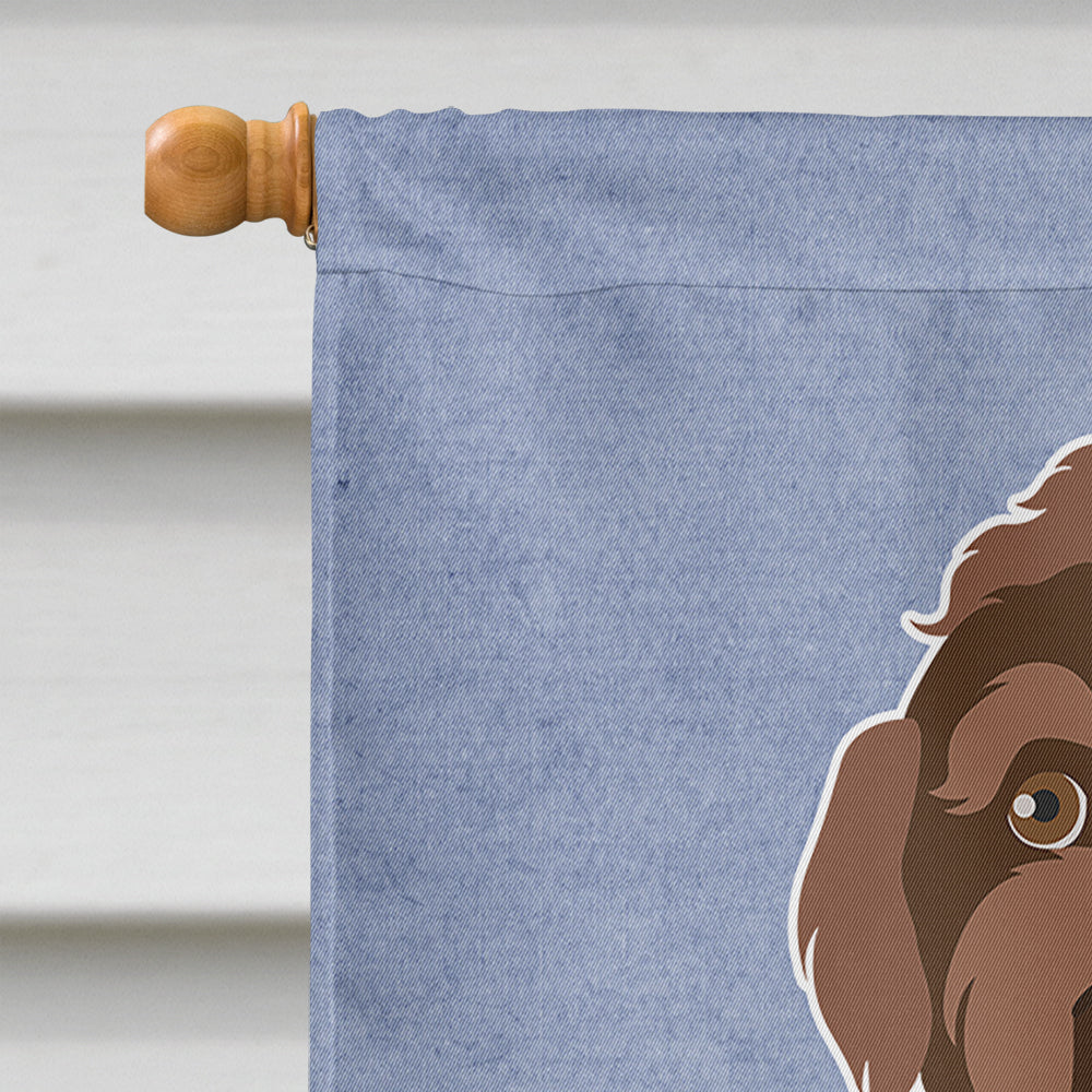 Brown Russian Tsvetnaya Bolonka Lap Dog  Welcome House Flag 28x40 Porch Sleeve Pole Decorative Outside Yard Banner Artwork Wall Hanging, Polyester