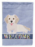 Small Greek Domestic Dog Kokoni #2 Welcome House Flag 28x40 Porch Sleeve Pole Decorative Outside Yard Banner Artwork Wall Hanging, Polyester