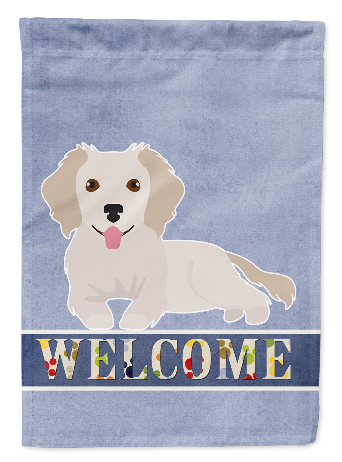 Small Greek Domestic Dog Kokoni #2 Welcome House Flag 28x40 Porch Sleeve Pole Decorative Outside Yard Banner Artwork Wall Hanging, Polyester
