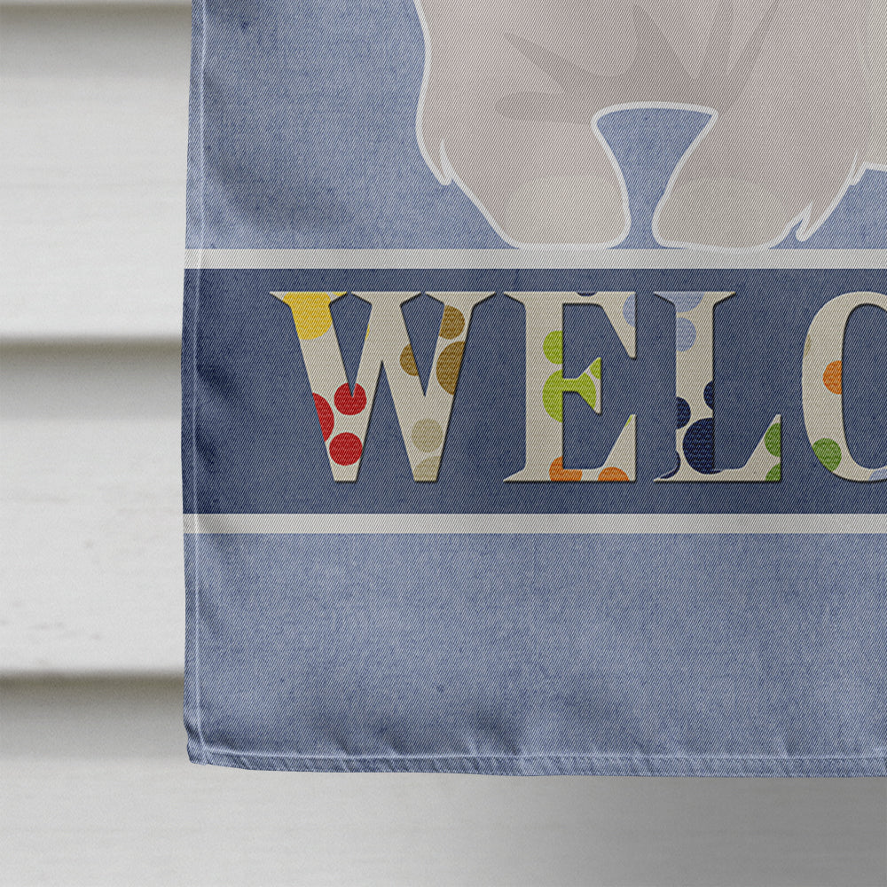 Small Greek Domestic Dog Kokoni #2 Welcome House Flag 28x40 Porch Sleeve Pole Decorative Outside Yard Banner Artwork Wall Hanging, Polyester