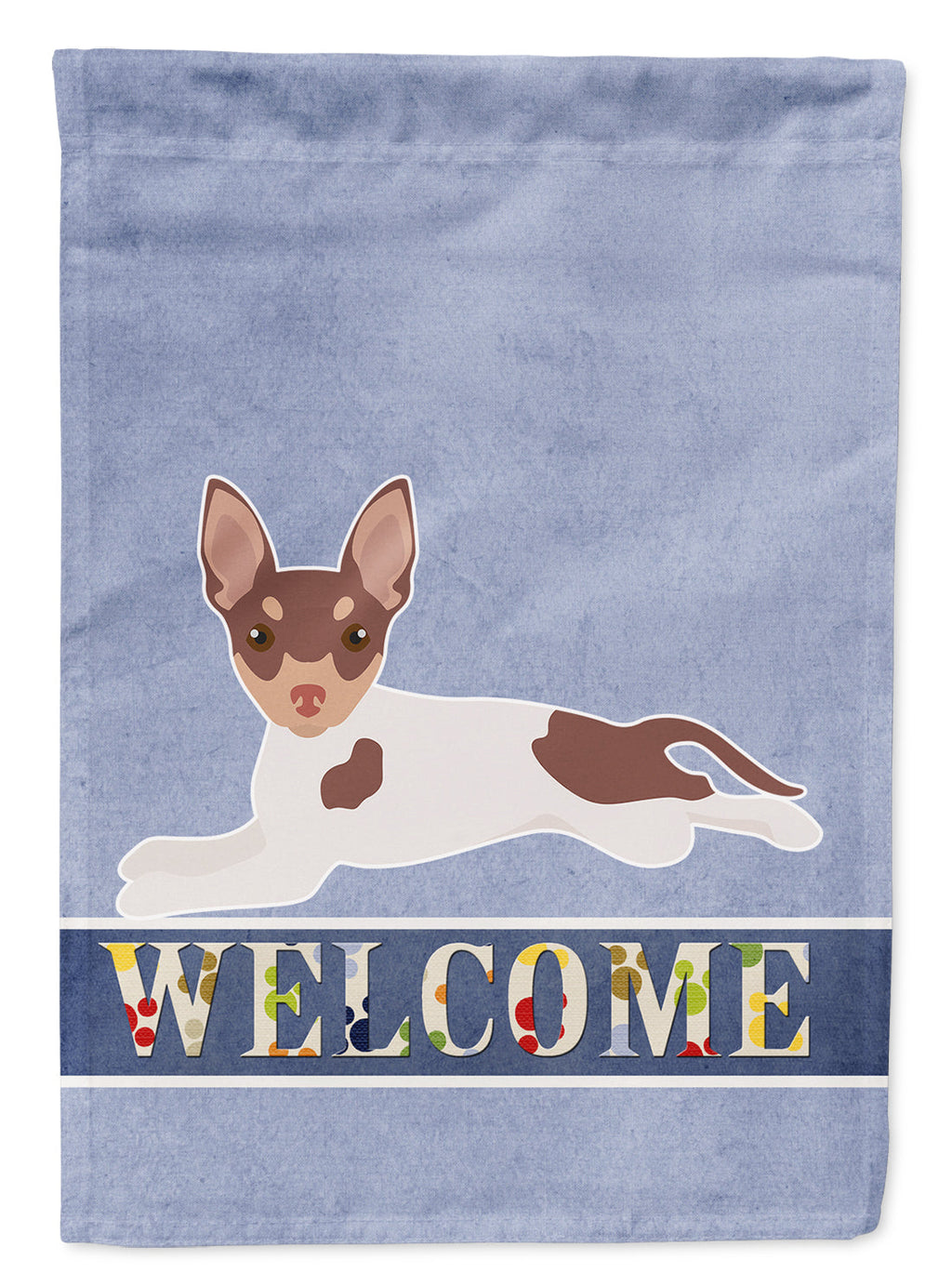 Toy Fox Terrier Welcome House Flag 28x40 Porch Sleeve Pole Decorative Outside Yard Banner Artwork Wall Hanging, Polyester