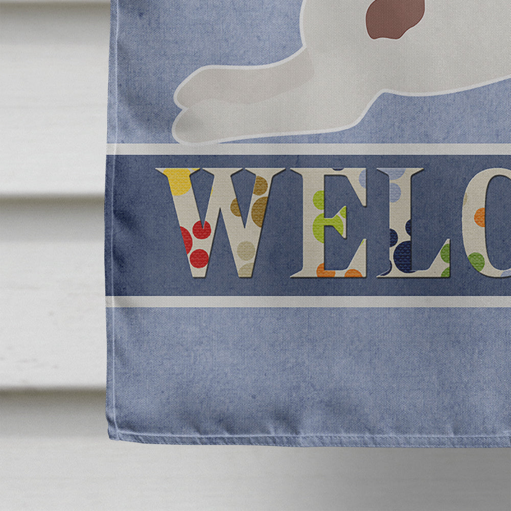 Toy Fox Terrier Welcome House Flag 28x40 Porch Sleeve Pole Decorative Outside Yard Banner Artwork Wall Hanging, Polyester