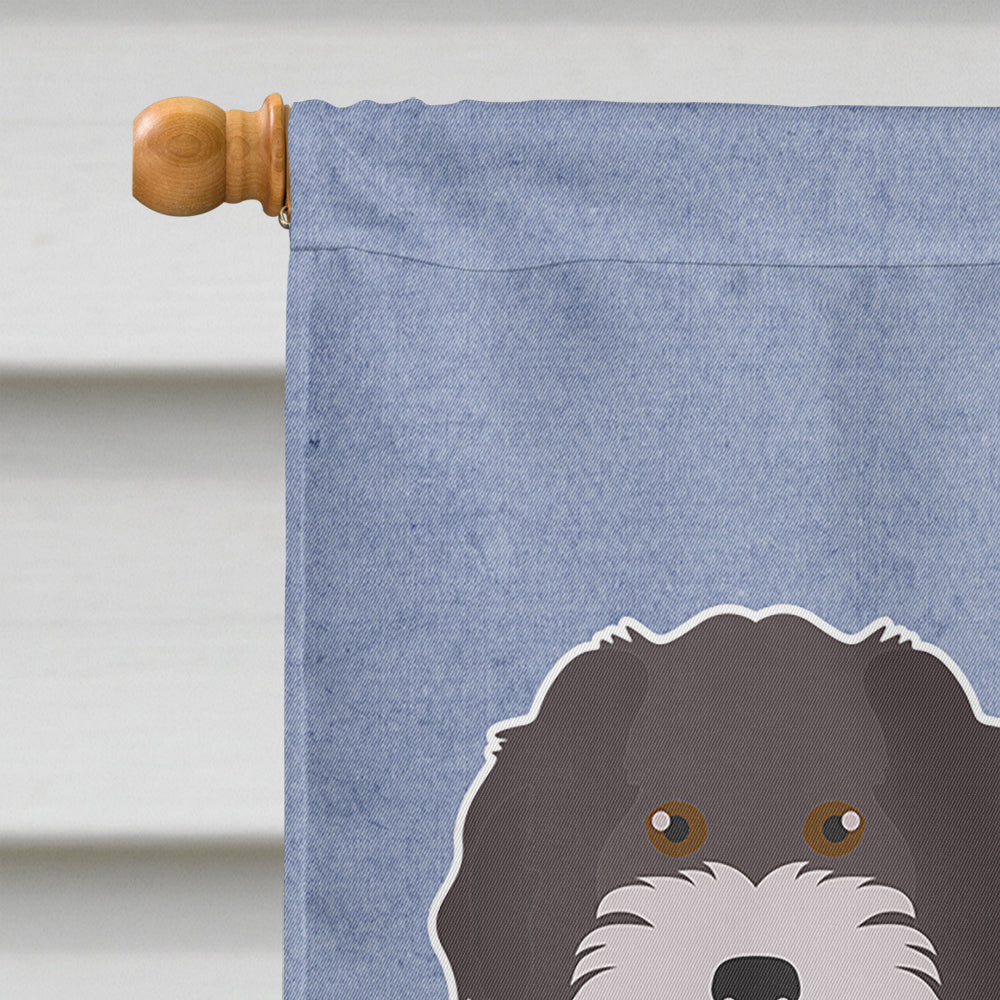 Aussiedoodle #1 Welcome House Flag 28x40 Porch Sleeve Pole Decorative Outside Yard Banner Artwork Wall Hanging, Polyester