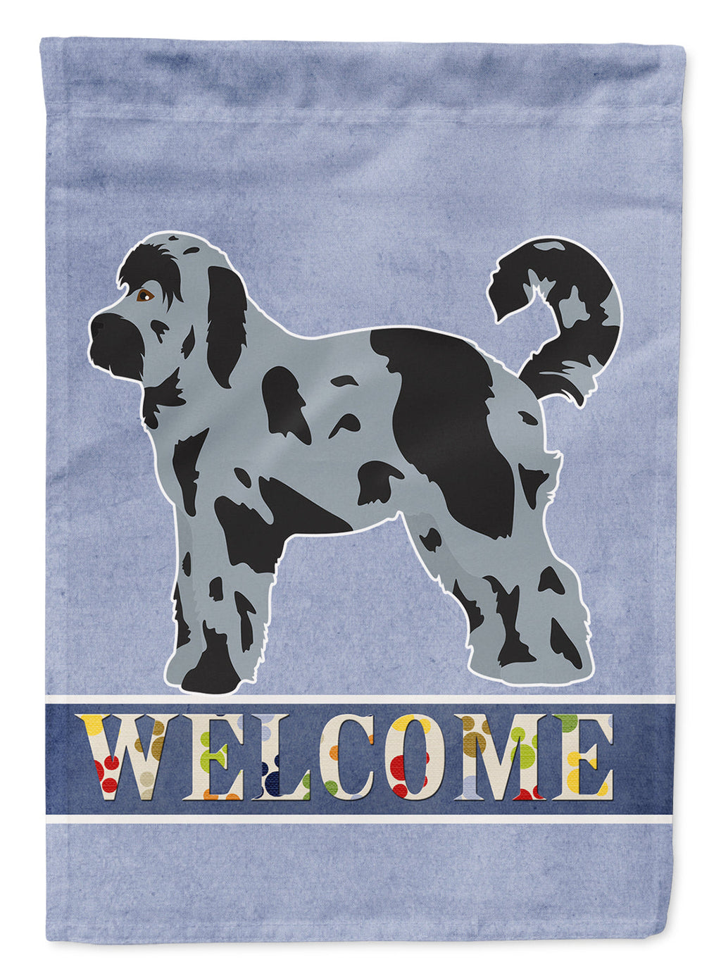 Aussiedoodle #2 Welcome House Flag 28x40 Porch Sleeve Pole Decorative Outside Yard Banner Artwork Wall Hanging, Polyester
