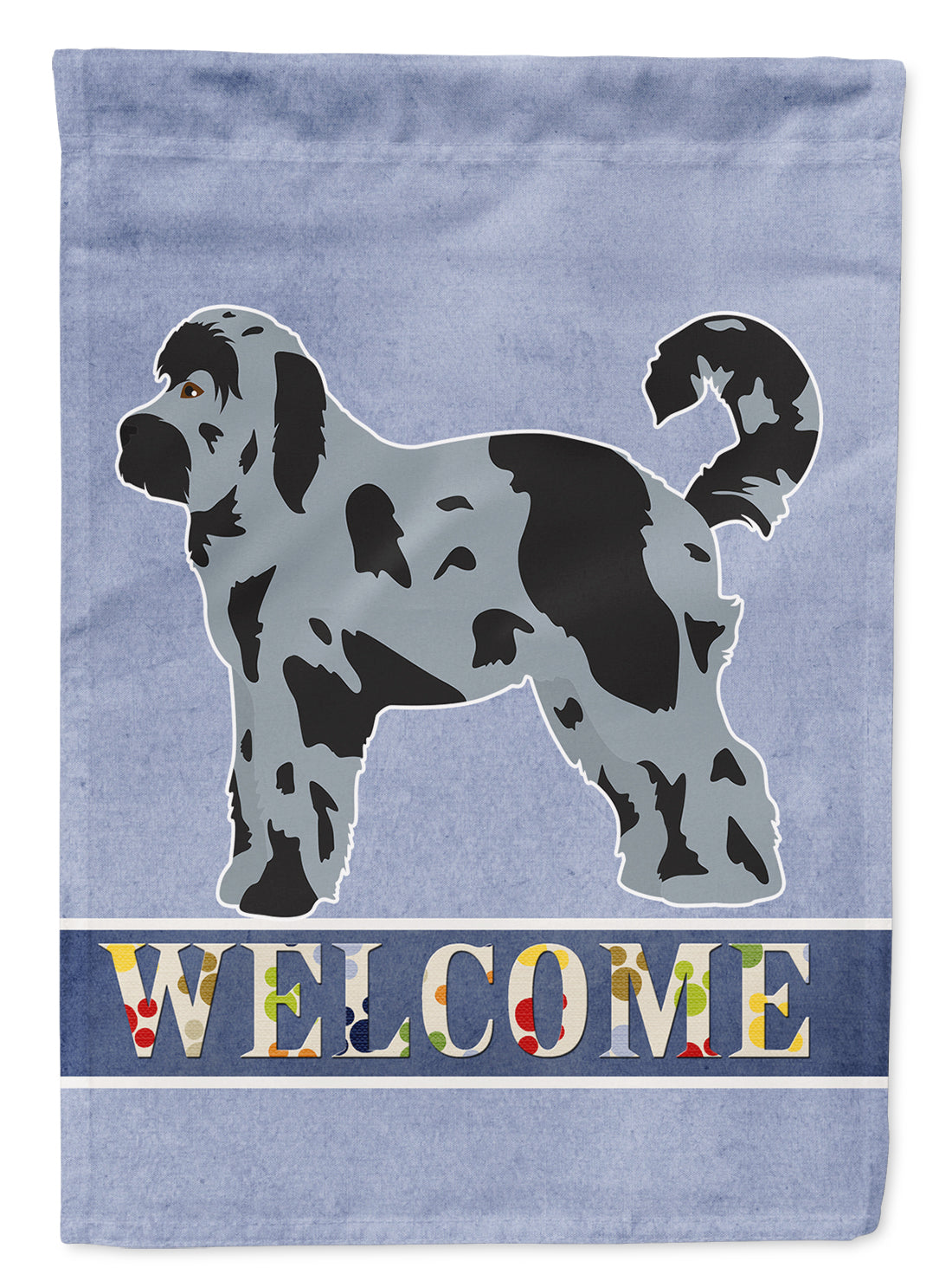 Aussiedoodle #2 Welcome House Flag 28x40 Porch Sleeve Pole Decorative Outside Yard Banner Artwork Wall Hanging, Polyester