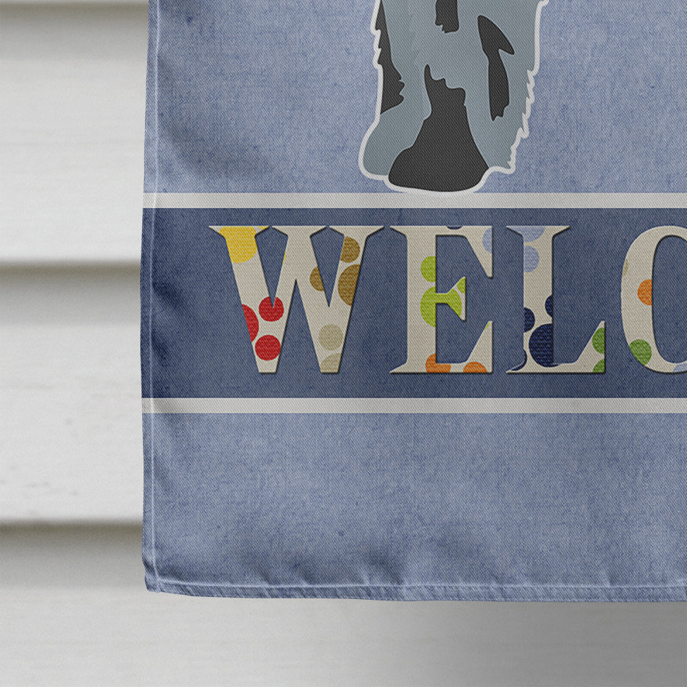 Aussiedoodle #2 Welcome House Flag 28x40 Porch Sleeve Pole Decorative Outside Yard Banner Artwork Wall Hanging, Polyester