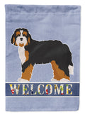 Bernedoodle Welcome House Flag 28x40 Porch Sleeve Pole Decorative Outside Yard Banner Artwork Wall Hanging, Polyester