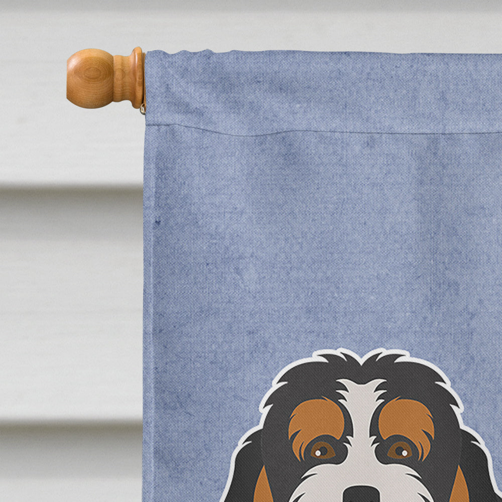 Bernedoodle Welcome House Flag 28x40 Porch Sleeve Pole Decorative Outside Yard Banner Artwork Wall Hanging, Polyester