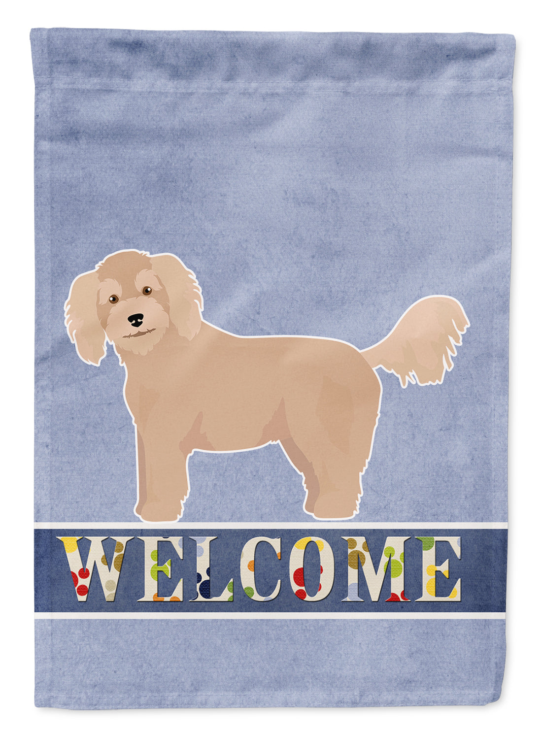 Bichpoo Welcome House Flag 28x40 Porch Sleeve Pole Decorative Outside Yard Banner Artwork Wall Hanging, Polyester