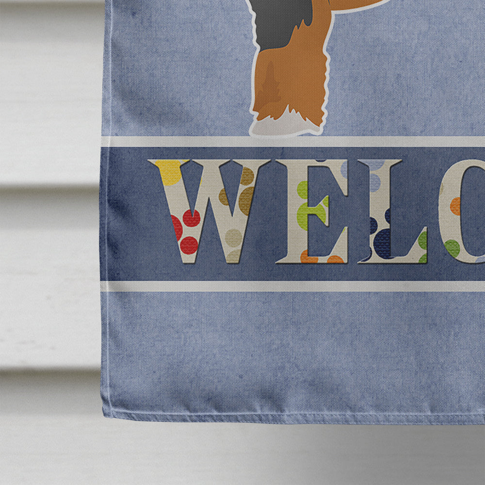 Black and Tan Cavapoo Welcome House Flag 28x40 Porch Sleeve Pole Decorative Outside Yard Banner Artwork Wall Hanging, Polyester