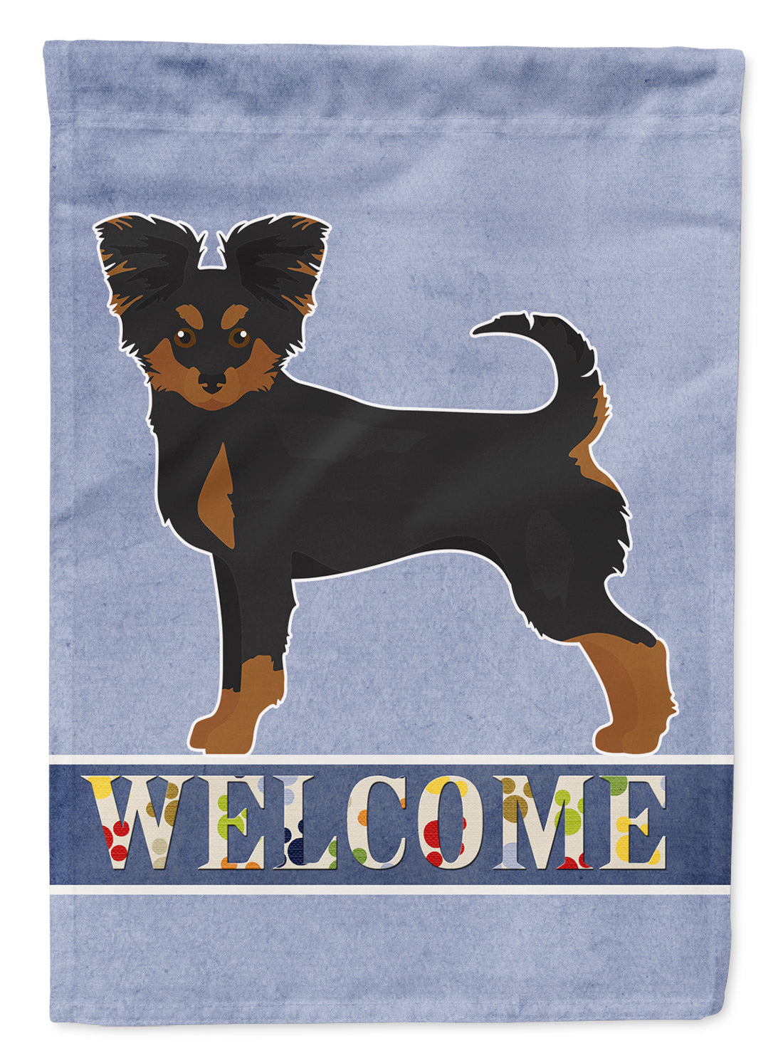 Black and Tan Chion Welcome House Flag 28x40 Porch Sleeve Pole Decorative Outside Yard Banner Artwork Wall Hanging, Polyester