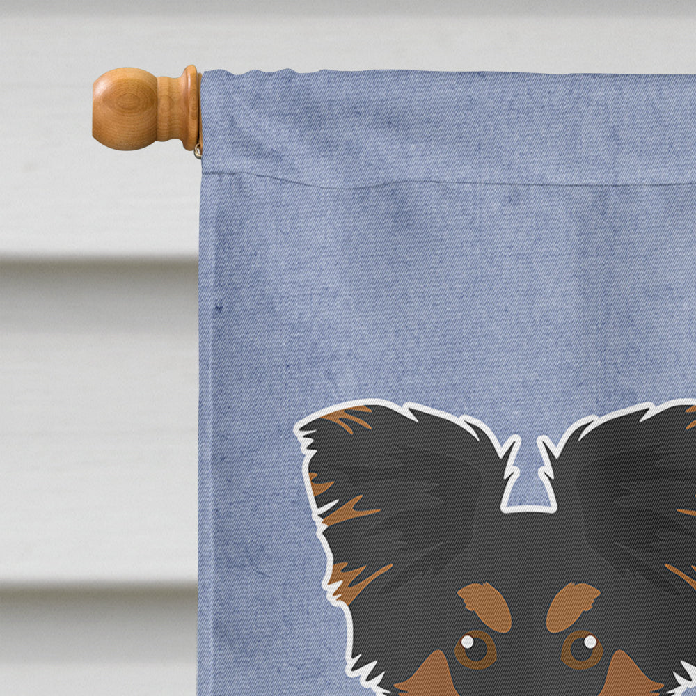 Black and Tan Chion Welcome House Flag 28x40 Porch Sleeve Pole Decorative Outside Yard Banner Artwork Wall Hanging, Polyester