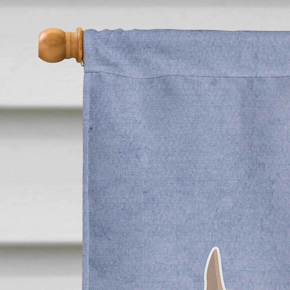 Tan Chiweenie Welcome House Flag 28x40 Porch Sleeve Pole Decorative Outside Yard Banner Artwork Wall Hanging, Polyester