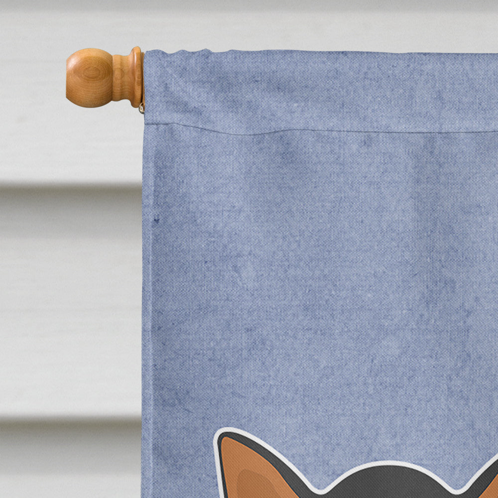 Black and Tan Chiweenie Welcome House Flag 28x40 Porch Sleeve Pole Decorative Outside Yard Banner Artwork Wall Hanging, Polyester