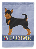 Black and Tan Chorkie Welcome House Flag 28x40 Porch Sleeve Pole Decorative Outside Yard Banner Artwork Wall Hanging, Polyester