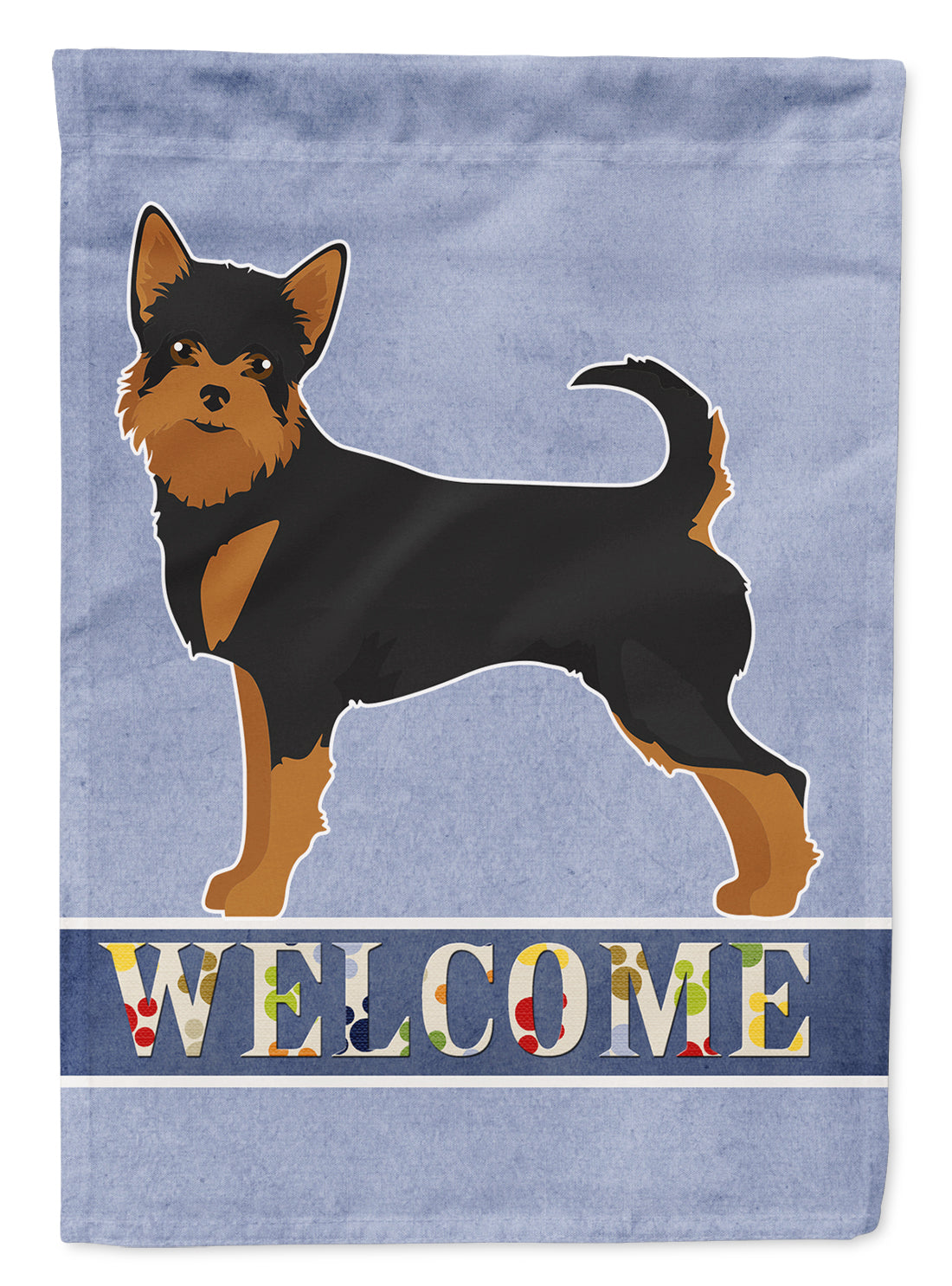Black and Tan Chorkie Welcome House Flag 28x40 Porch Sleeve Pole Decorative Outside Yard Banner Artwork Wall Hanging, Polyester
