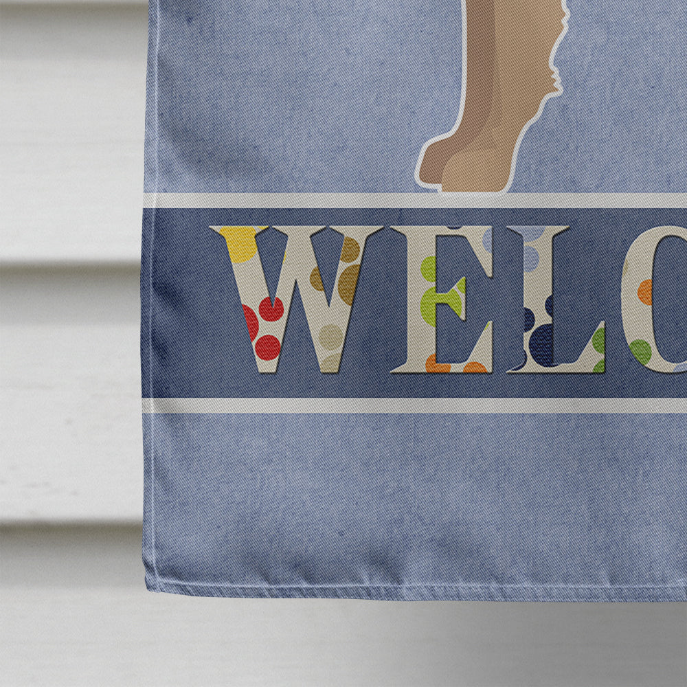 Tan Chorkie Welcome House Flag 28x40 Porch Sleeve Pole Decorative Outside Yard Banner Artwork Wall Hanging, Polyester