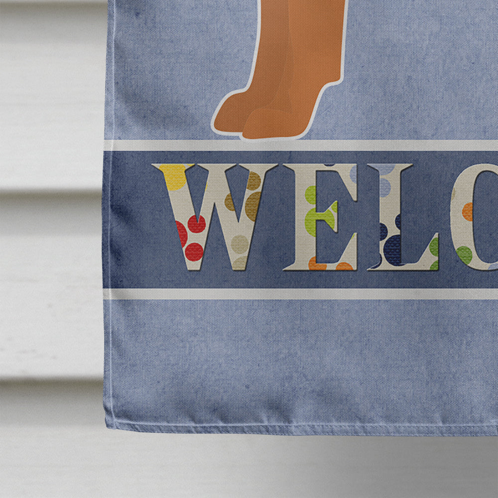 Chow Shepherd Welcome House Flag 28x40 Porch Sleeve Pole Decorative Outside Yard Banner Artwork Wall Hanging, Polyester