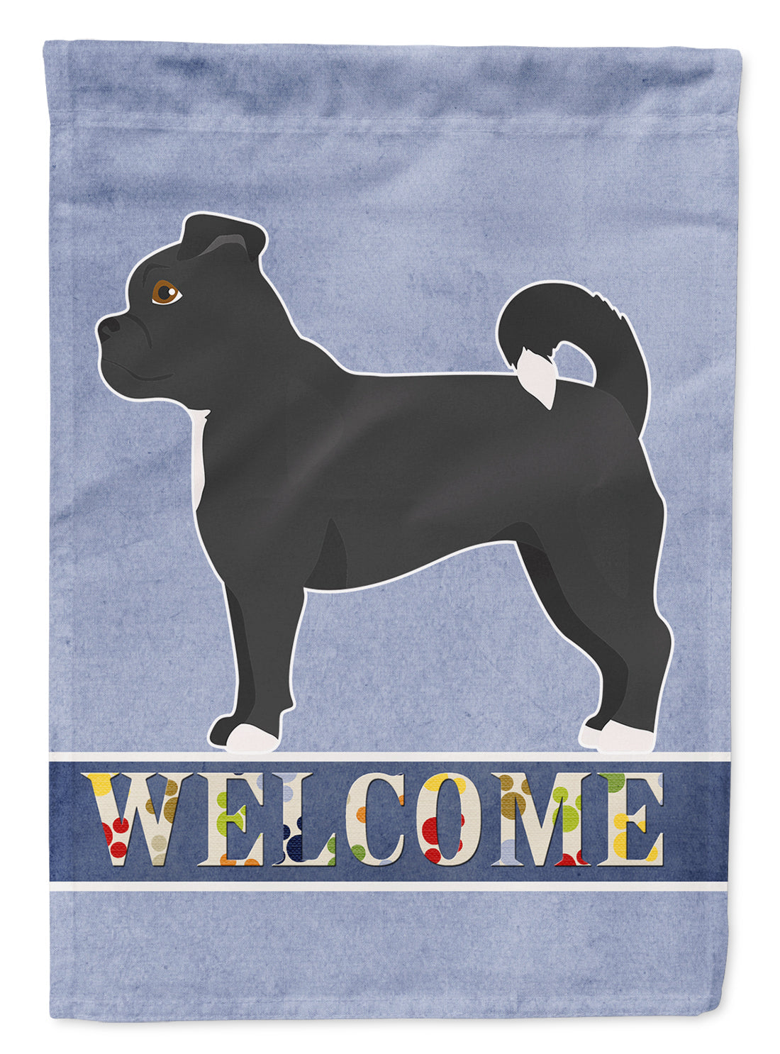 Black Chug Welcome House Flag 28x40 Porch Sleeve Pole Decorative Outside Yard Banner Artwork Wall Hanging, Polyester