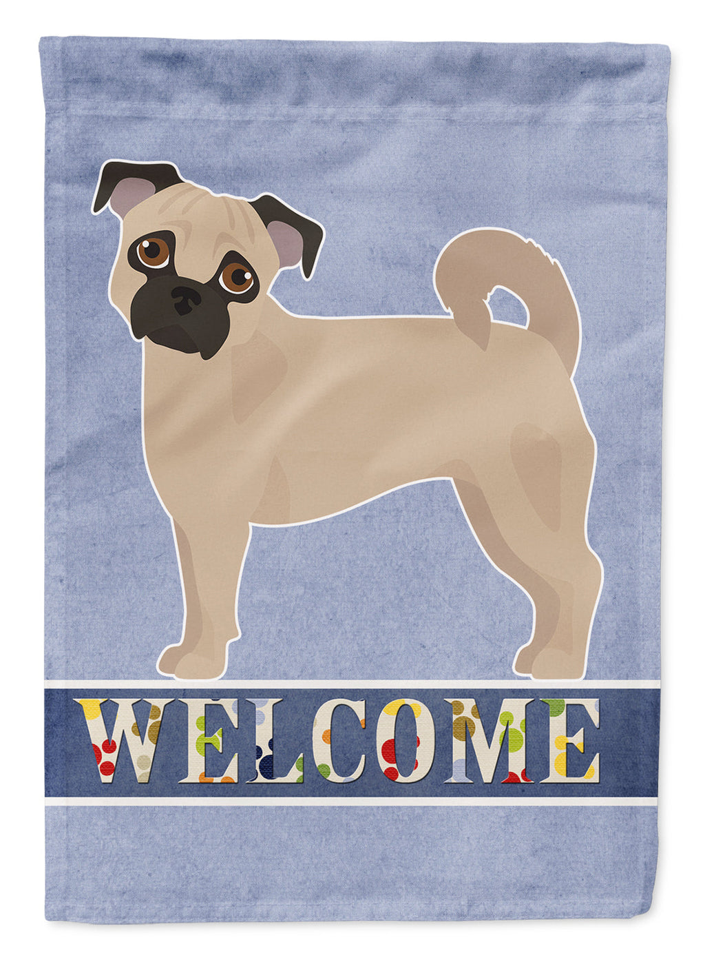 Fawn Chug Welcome House Flag 28x40 Porch Sleeve Pole Decorative Outside Yard Banner Artwork Wall Hanging, Polyester