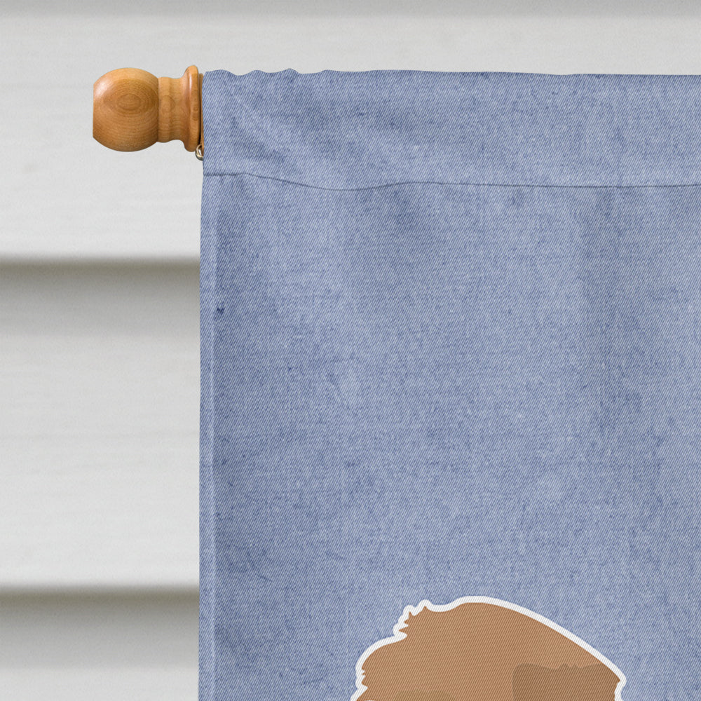 Tan Cockapoo Welcome House Flag 28x40 Porch Sleeve Pole Decorative Outside Yard Banner Artwork Wall Hanging, Polyester