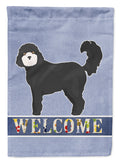 Black Cockapoo Welcome House Flag 28x40 Porch Sleeve Pole Decorative Outside Yard Banner Artwork Wall Hanging, Polyester