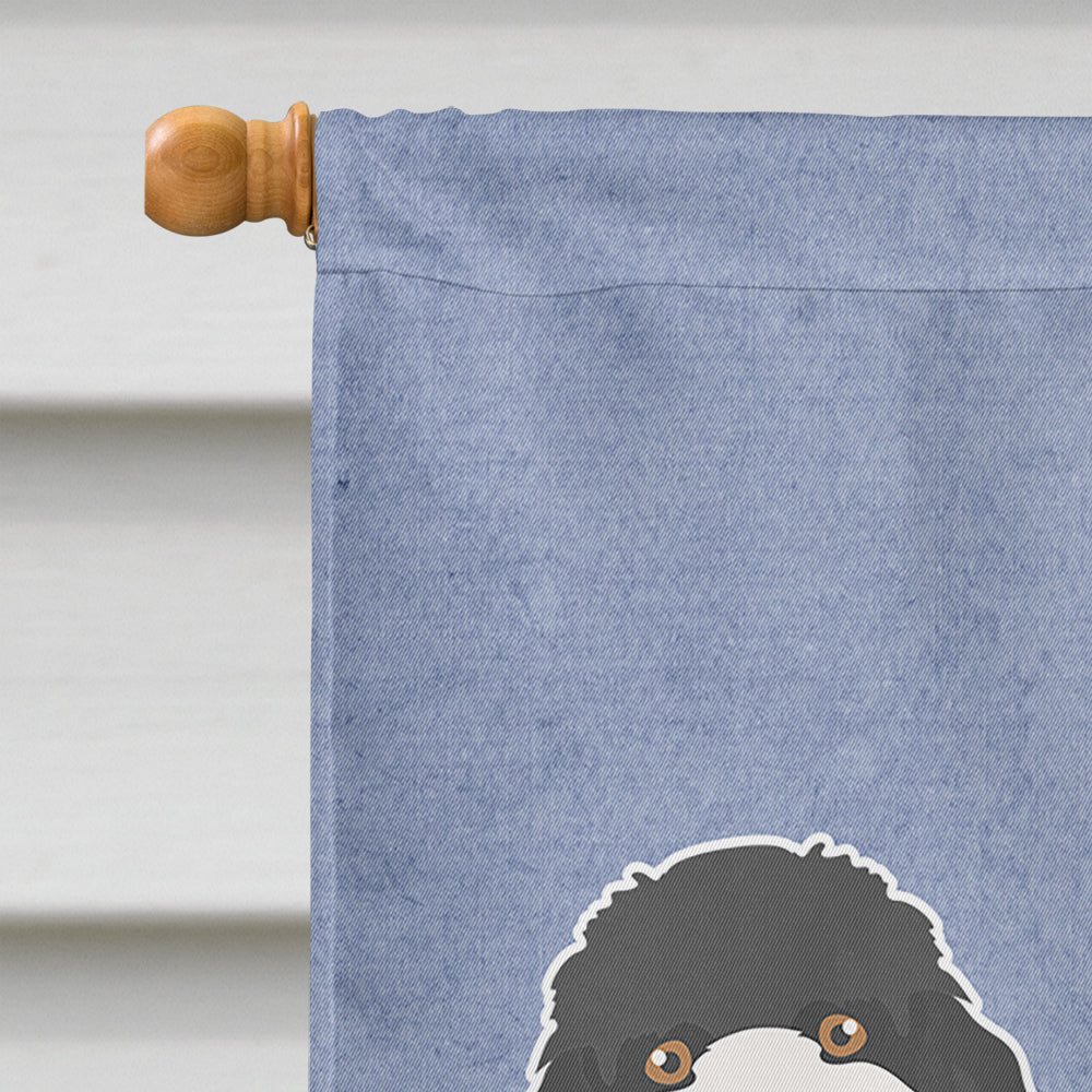 Black Cockapoo Welcome House Flag 28x40 Porch Sleeve Pole Decorative Outside Yard Banner Artwork Wall Hanging, Polyester