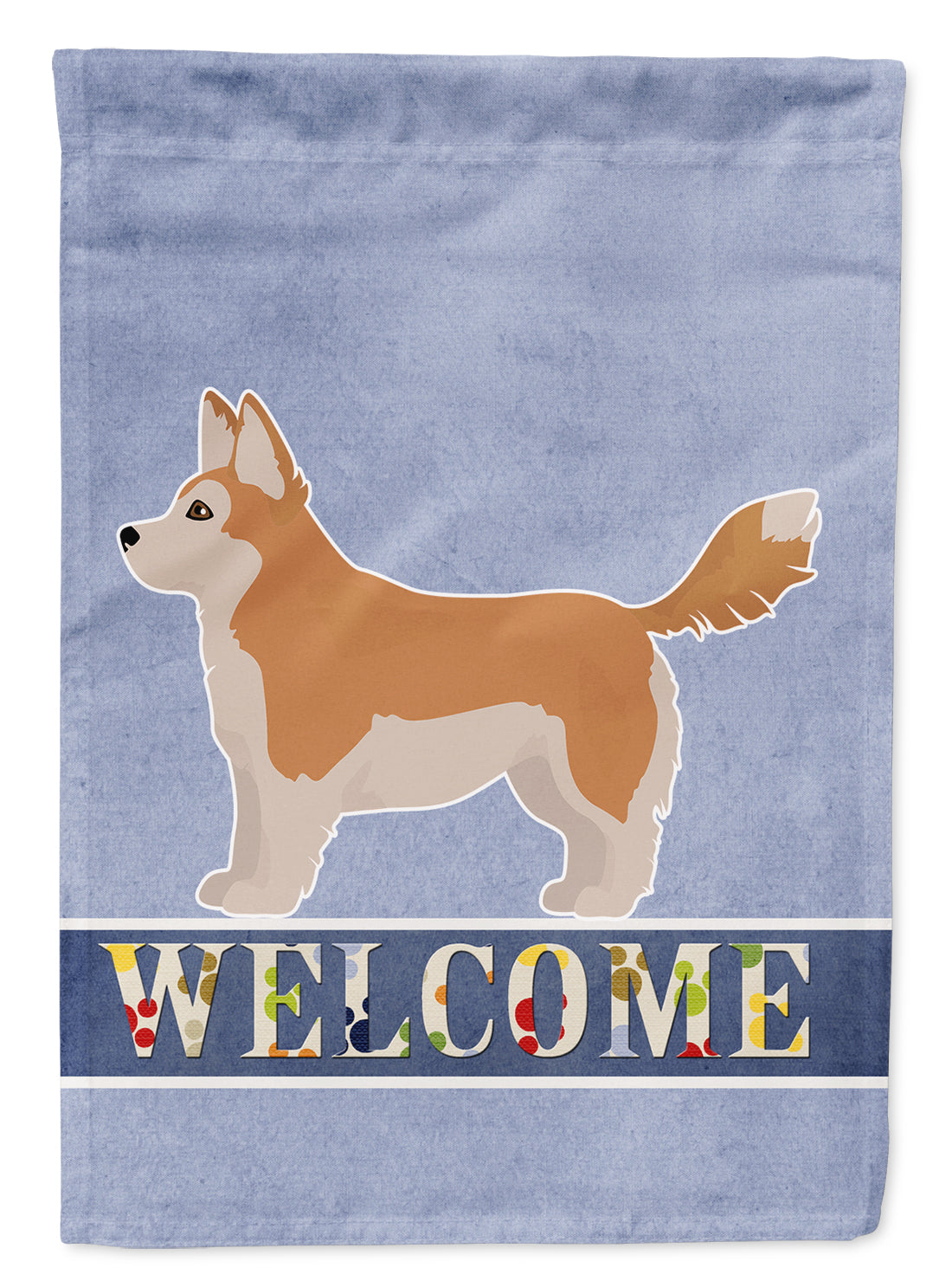 Corgi Husky Mix Welcome House Flag 28x40 Porch Sleeve Pole Decorative Outside Yard Banner Artwork Wall Hanging, Polyester