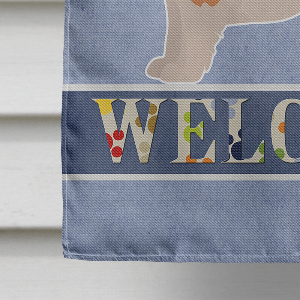 Corgi Husky Mix Welcome House Flag 28x40 Porch Sleeve Pole Decorative Outside Yard Banner Artwork Wall Hanging, Polyester