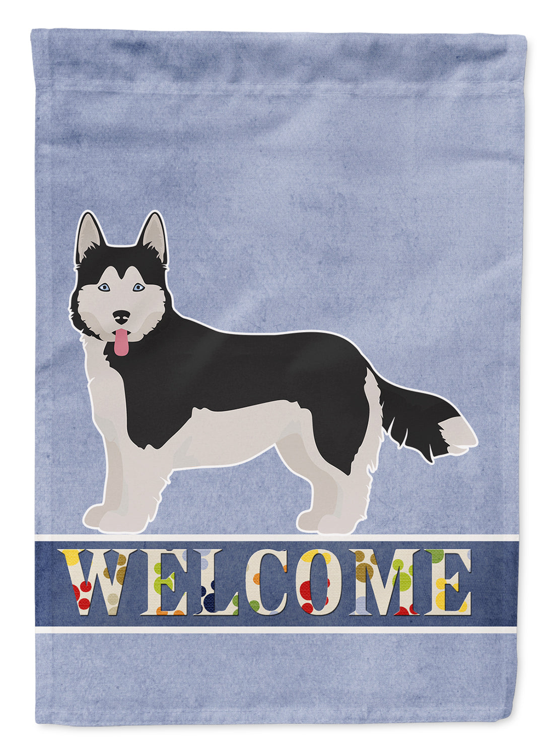 Corgi Husky Mix #2 Welcome House Flag 28x40 Porch Sleeve Pole Decorative Outside Yard Banner Artwork Wall Hanging, Polyester