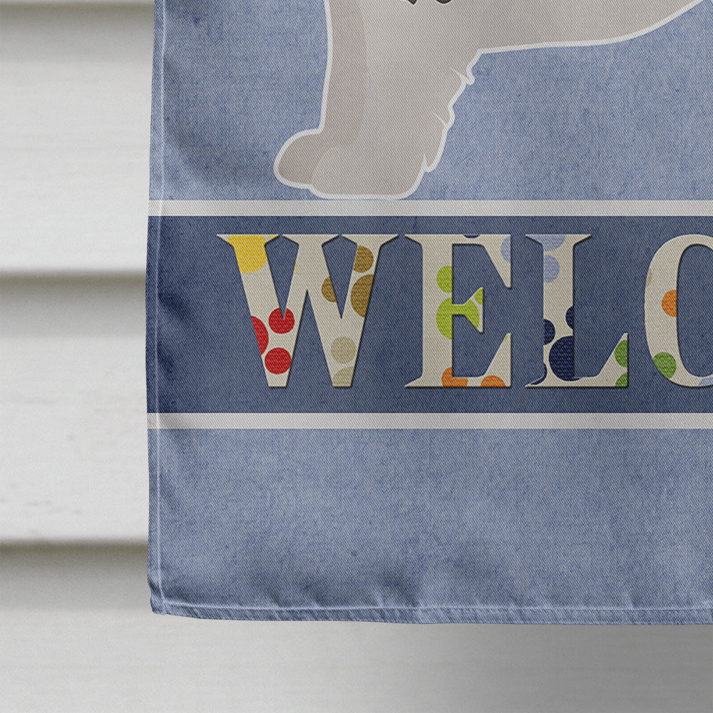 Corgi Husky Mix #2 Welcome House Flag 28x40 Porch Sleeve Pole Decorative Outside Yard Banner Artwork Wall Hanging, Polyester