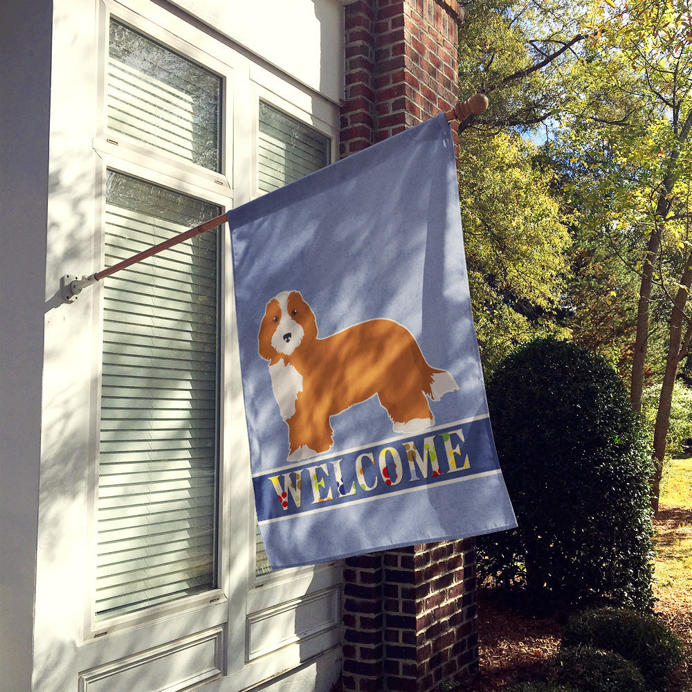 Doxiepoo #2 Welcome House Flag 28x40 Porch Sleeve Pole Decorative Outside Yard Banner Artwork Wall Hanging, Polyester