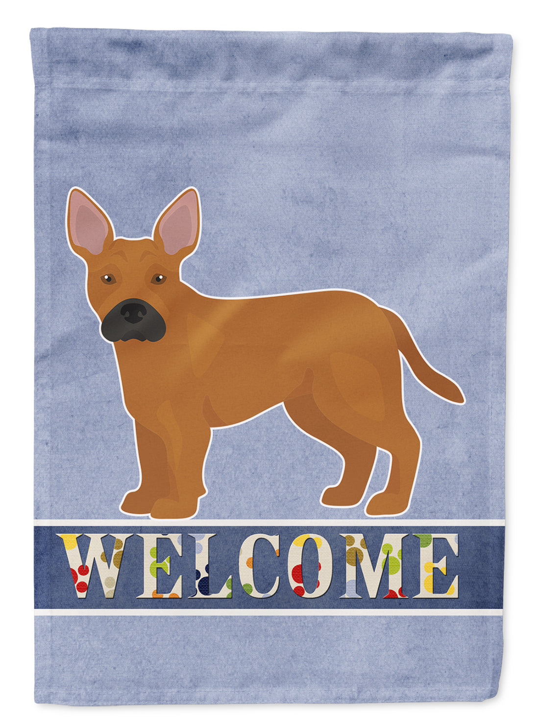 Tan French Bulldog Pit Bull Mix Welcome House Flag 28x40 Porch Sleeve Pole Decorative Outside Yard Banner Artwork Wall Hanging, Polyester
