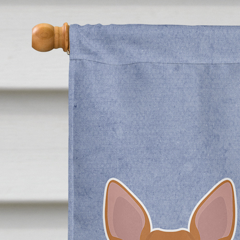 Tan French Bulldog Pit Bull Mix Welcome House Flag 28x40 Porch Sleeve Pole Decorative Outside Yard Banner Artwork Wall Hanging, Polyester