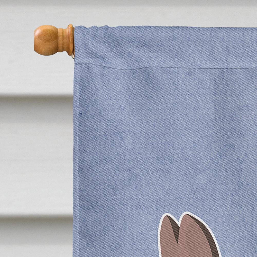 Black French Bulldog Pit Bull Mix Welcome House Flag 28x40 Porch Sleeve Pole Decorative Outside Yard Banner Artwork Wall Hanging, Polyester