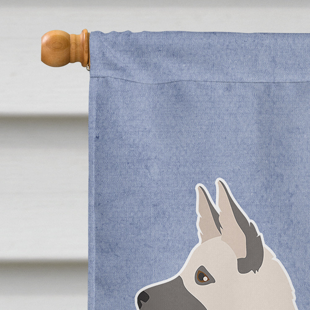 Gerberian Shepsky Welcome House Flag 28x40 Porch Sleeve Pole Decorative Outside Yard Banner Artwork Wall Hanging, Polyester