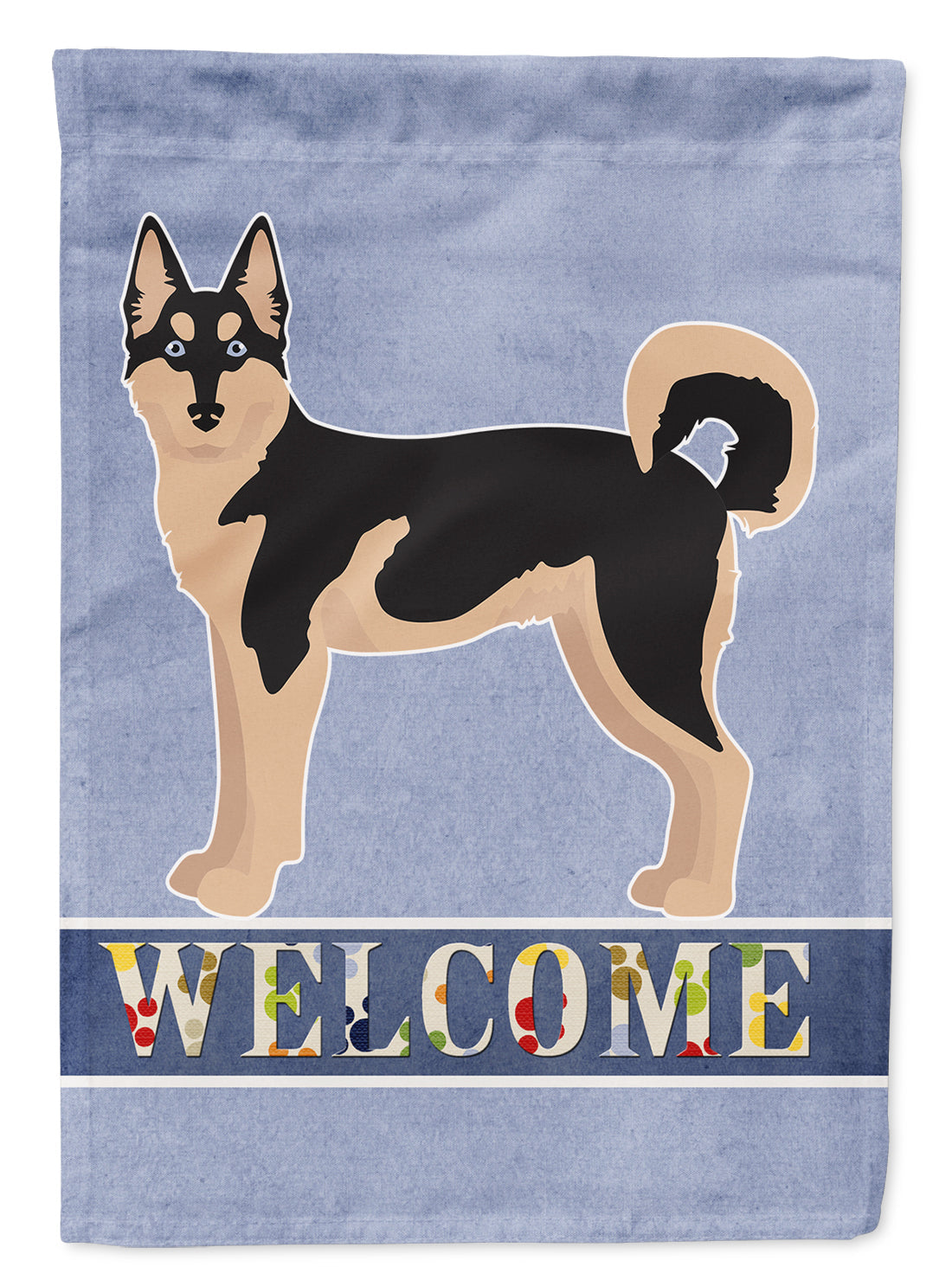 Gerberian Shepsky #2 Welcome House Flag 28x40 Porch Sleeve Pole Decorative Outside Yard Banner Artwork Wall Hanging, Polyester