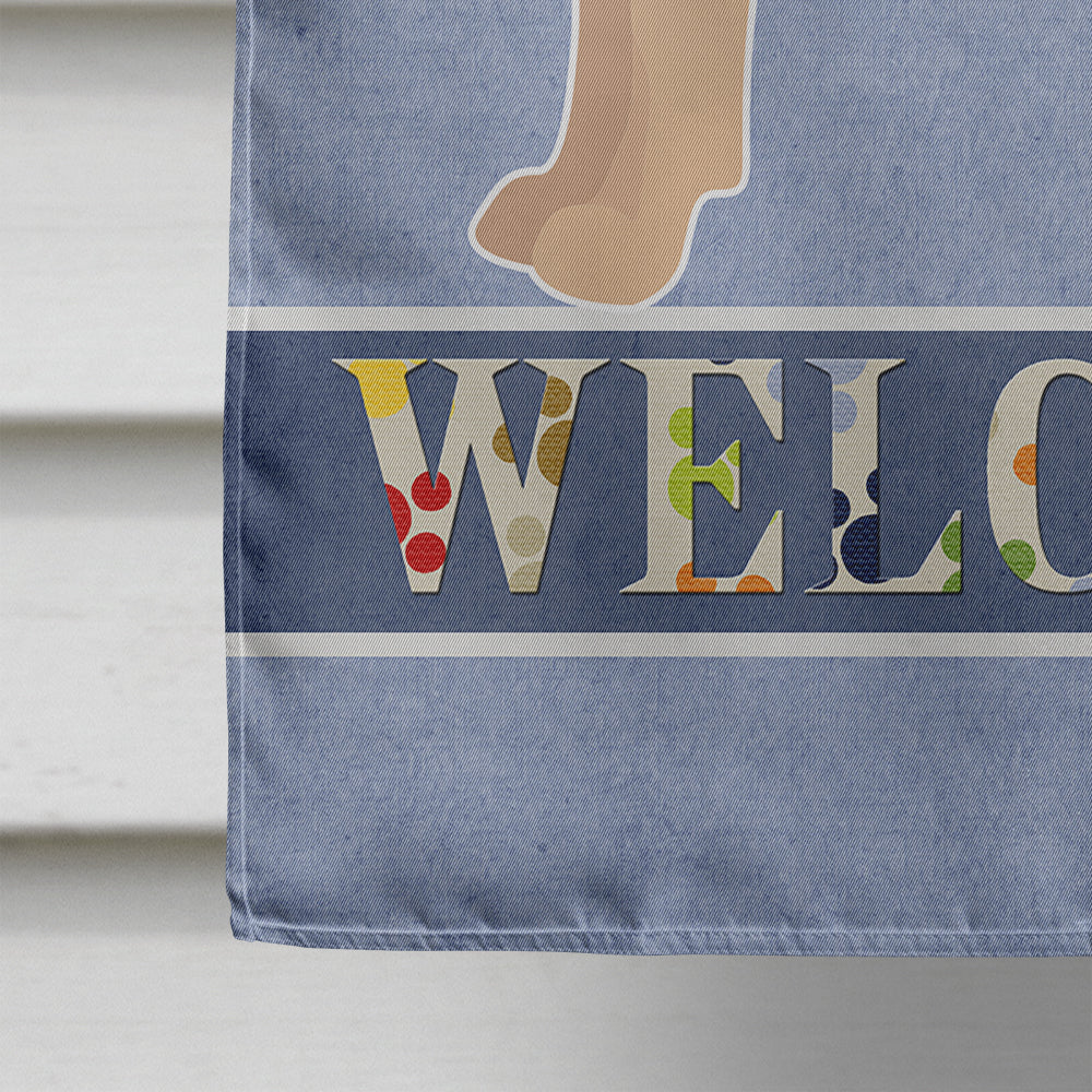 Gerberian Shepsky #2 Welcome House Flag 28x40 Porch Sleeve Pole Decorative Outside Yard Banner Artwork Wall Hanging, Polyester
