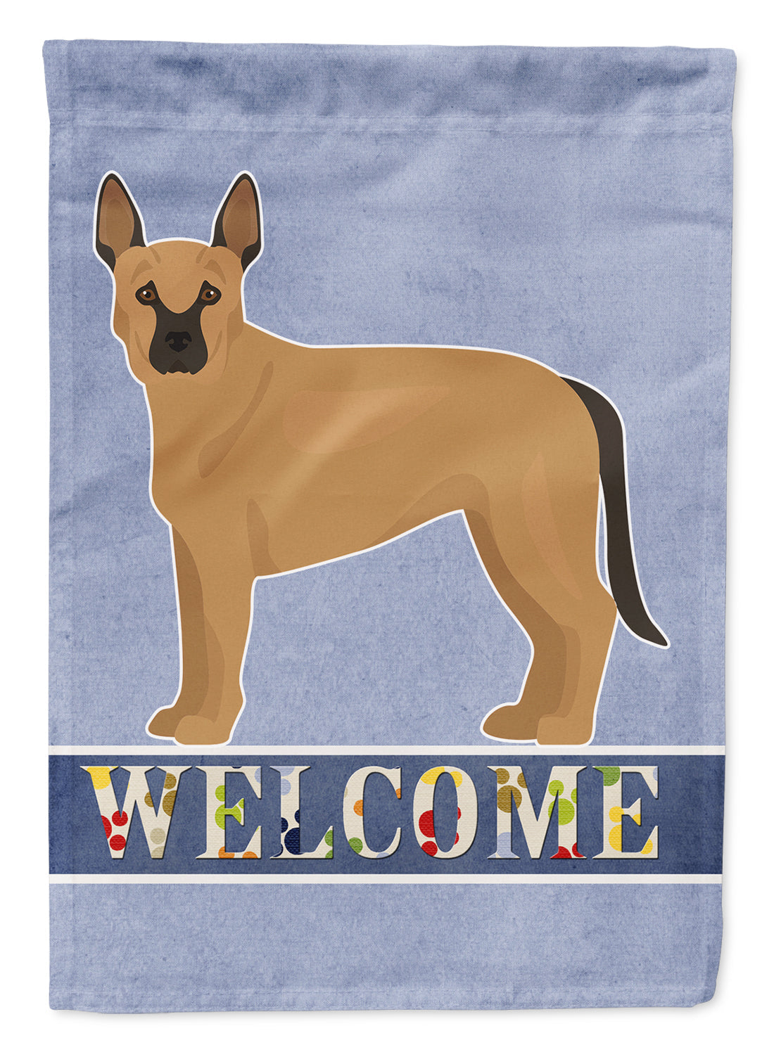 Tan German Shepherd Mastiff Mix Welcome House Flag 28x40 Porch Sleeve Pole Decorative Outside Yard Banner Artwork Wall Hanging, Polyester